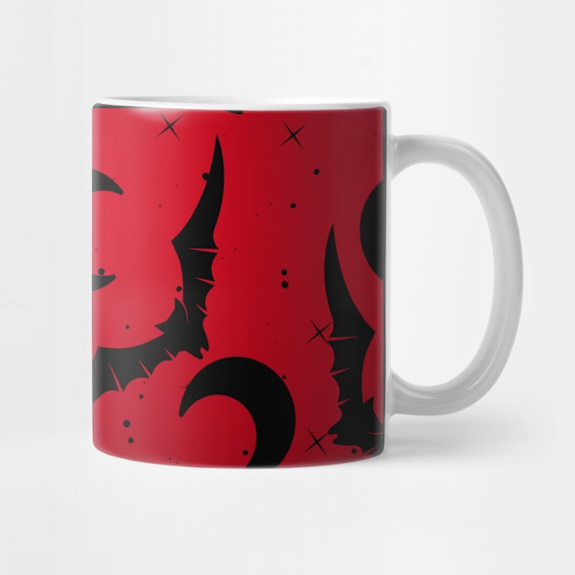 Bats and Crescent Moons by LylaLace Studio